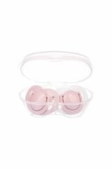 Sterilizasyon & Saklama Kutulu Silikon Ortodontik Ikili Emzik Powder Pink / 6 Ay
