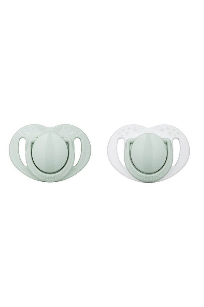 Sterilizasyon & Saklama Kutulu Silikon Ortodontik Ikili Emzik Powder Green / 6 Ay