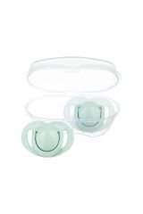 Sterilizasyon & Saklama Kutulu Silikon Ortodontik Ikili Emzik Powder Green / 6 Ay