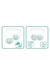 Sterilizasyon & Saklama Kutulu Silikon Ortodontik Ikili Emzik Powder Green / 6 Ay