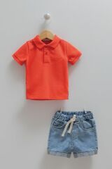 Polo Summer Collection %100 Pamuk  Erkek Yeşil  Polo Yaka Tişört Ve Kot Pantolon Takım