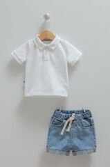 Polo Summer Collection %100 Pamuk  Erkek Yeşil  Polo Yaka Tişört Ve Kot Pantolon Takım