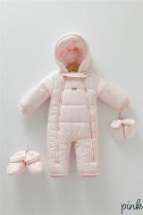 North Şişme Mont Takımlı (Eldiven ve Patik Ayakkabı) (Açık Pembe)