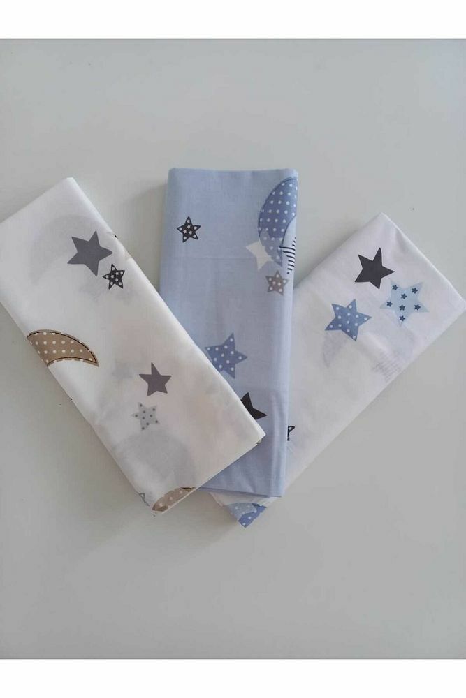 %100 Doğal Pamuk Çok Amaçlı Örtü / Mavi Yıldızlı (Multipurpose Blanket)