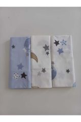%100 Doğal Pamuk Çok Amaçlı Örtü / Mavi Yıldızlı (Multipurpose Blanket)
