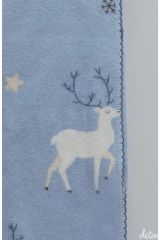 Flannel Pazen Çocuk Battaniyeleri %100 Doğal Pamuk (geyik Desenli) (90x90)