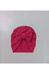 Koyu Pembe Fiyonklu Bere (bebek Şapka) (9-12ay)