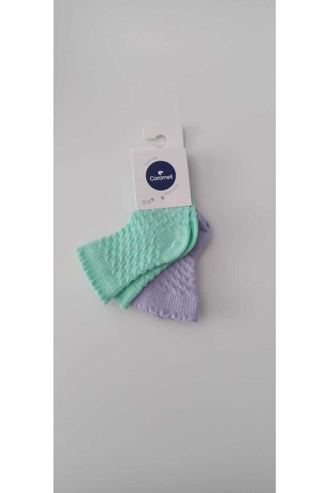 2'li Çorap Set Lila Yeşil (0-6 Ay)