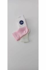 2'li Çorap Set Pembe Ekru (0-6 Ay)