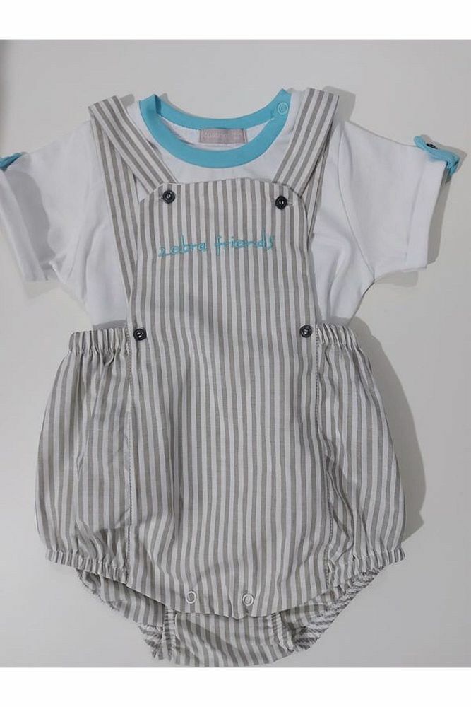 Unisex Bebek Mavi Salopet Takım