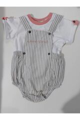 Unisex Bebek Mavi Salopet Takım