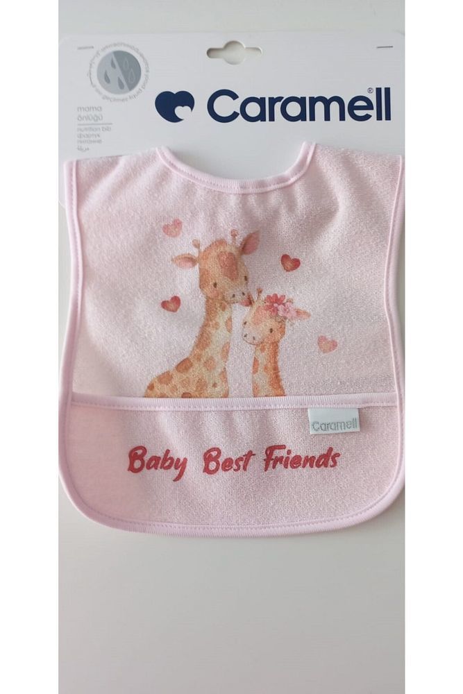 Kız Bebek Cepli Zürafalı Mama Önlüğü