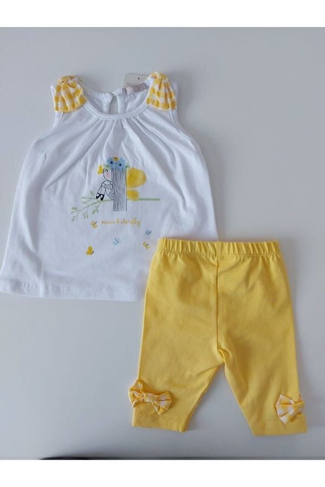 Kız Bebek Sarı Taytlı Yazlık Takım 2'li