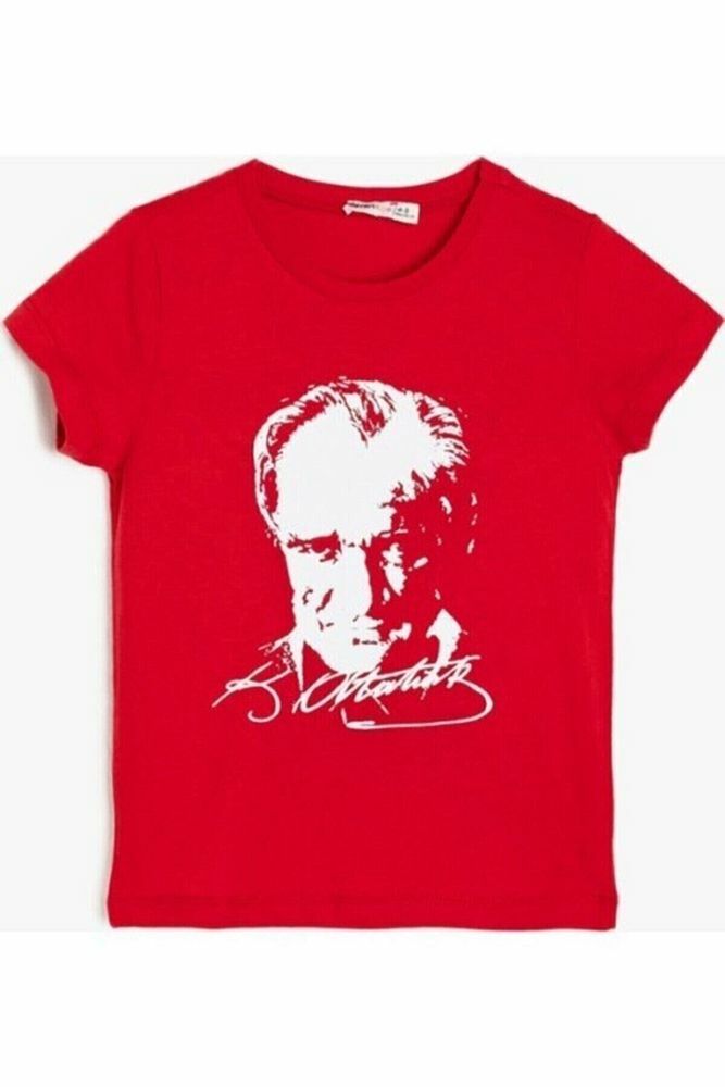 Ay Yıldızlı Ve Atatürklü Unisex T-shirt %100 Pamuklu