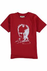 Ay Yıldızlı Ve Atatürklü Unisex T-shirt %100 Pamuklu